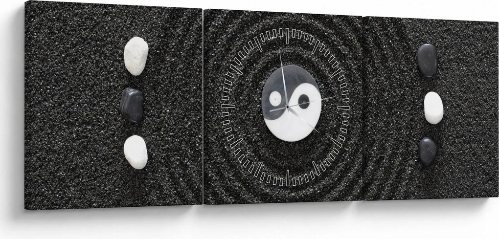 Obraz - Yin i Yang (z zegarem) (90x30 cm)