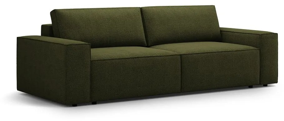 Ciemnozielona rozkładana sofa z materiału bouclé 247 cm Jodie – Micadoni Home