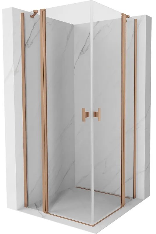 Mexen Mist Duo kabina prysznicowa uchylna 105 x 105 cm, transparent, miedź szczotkowana - 8A4-105-105-65-00