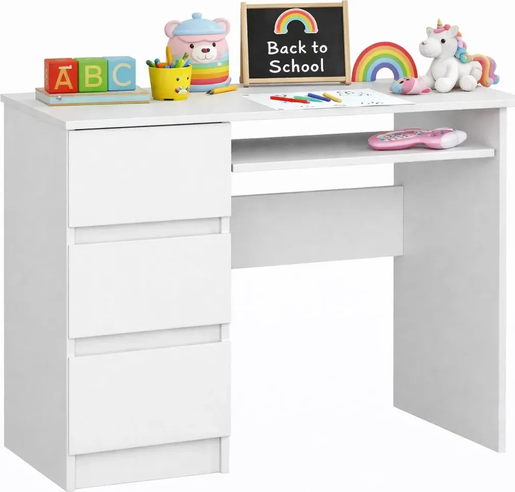 Białe biurko dziecięce, młodzieżowe, z 3 szufladami Z1-Z41