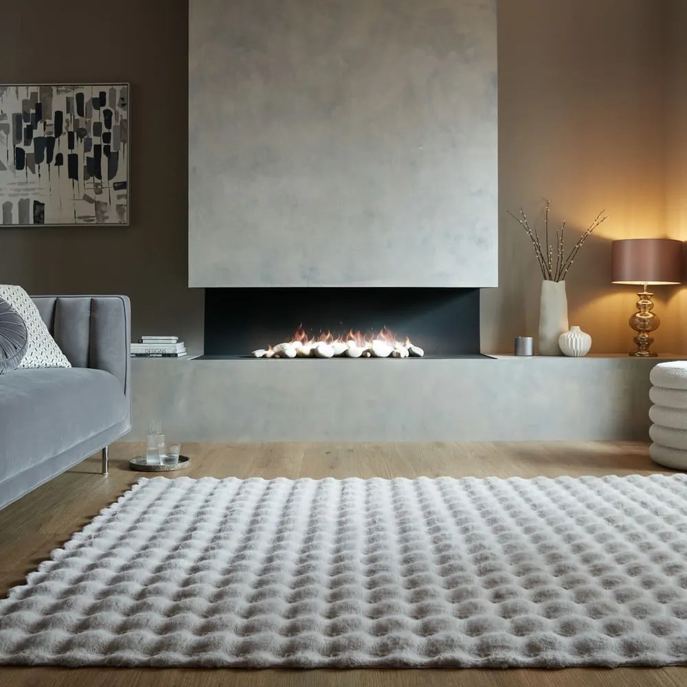 Jasnoszara syntetyczna skóra 160x230 cm Waffle Faux Fur – Flair Rugs