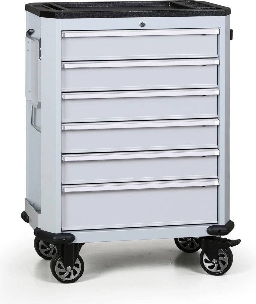Wózek warsztatowy mobilny na narzędzia G2, 6 szuflad, szary