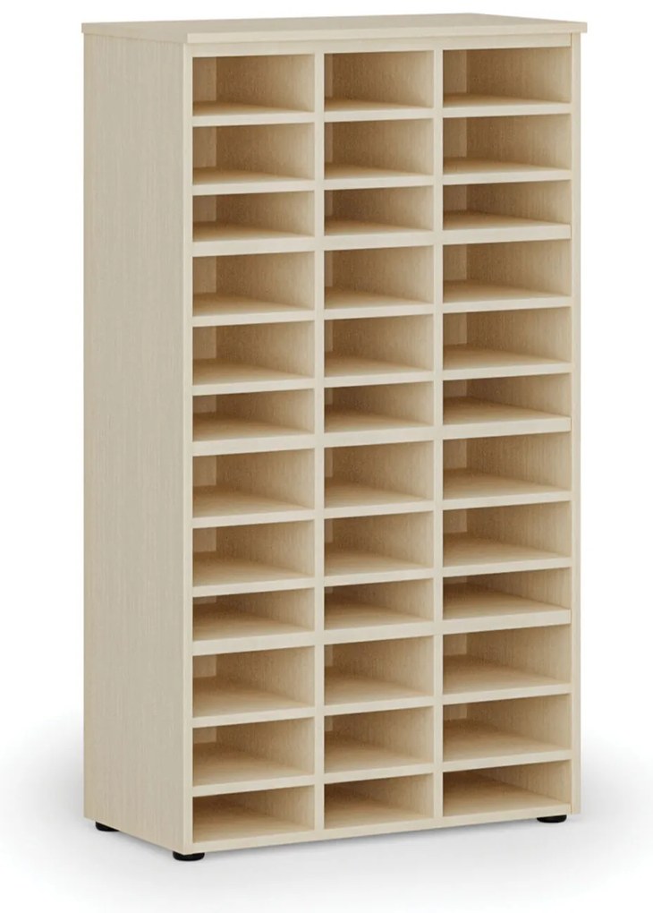 Regał sortujący PRIMO WOOD, 800 x 420 x 1434 mm, 36 przegród, brzoza