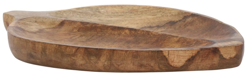 Deska do serwowania w kształcie liścia, drewno mango, 27 x 17 cm