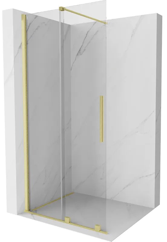 Mexen Velar ścianka prysznicowa rozsuwana Walk-in 85 x 200 cm, transparent 8 mm, złota szczotkowana - 871-085-000-03-55