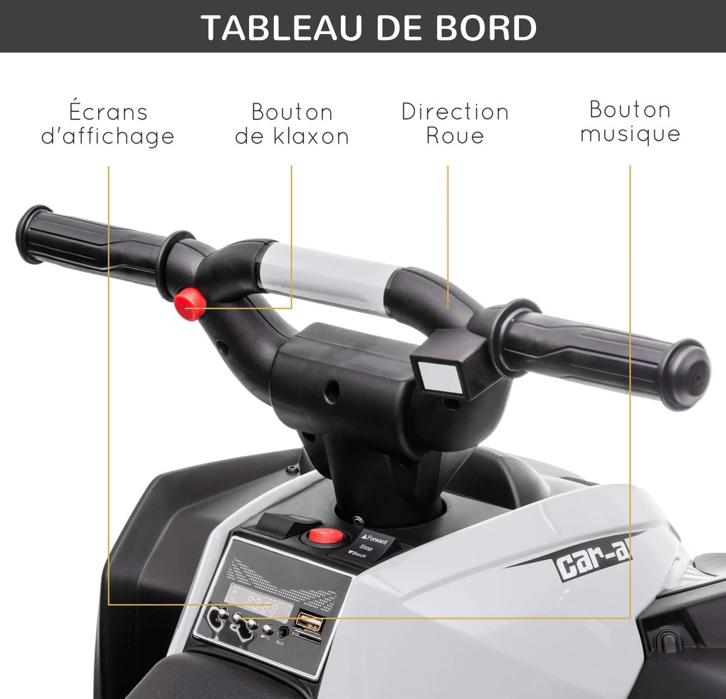 HOMCOM Quad dla dzieci z dźwiękiem i światłem