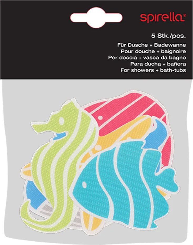 Dziecięce maty antypoślizgowe do wanny 5 szt. 12x12 cm Waterworld – Spirella