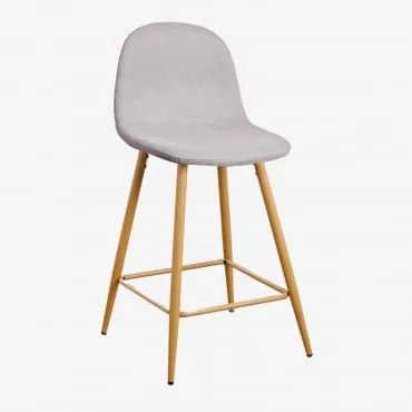 Zestaw 4 Wysokich Stołków Glamm Drewno Naturalne & ↑65 Cm & Concrete - Sklum
