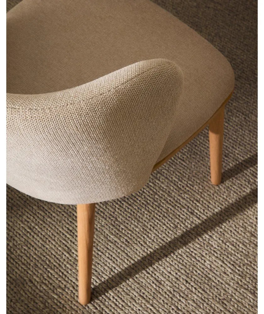 Beżowy tapicerowany fotel jadalniany Ciselia – Kave Home