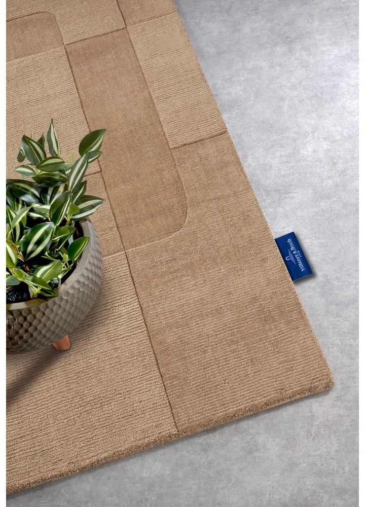 Beżowy wełniany chodnik tkany ręcznie 80x250 cm Charlotte – Villeroy&amp;Boch