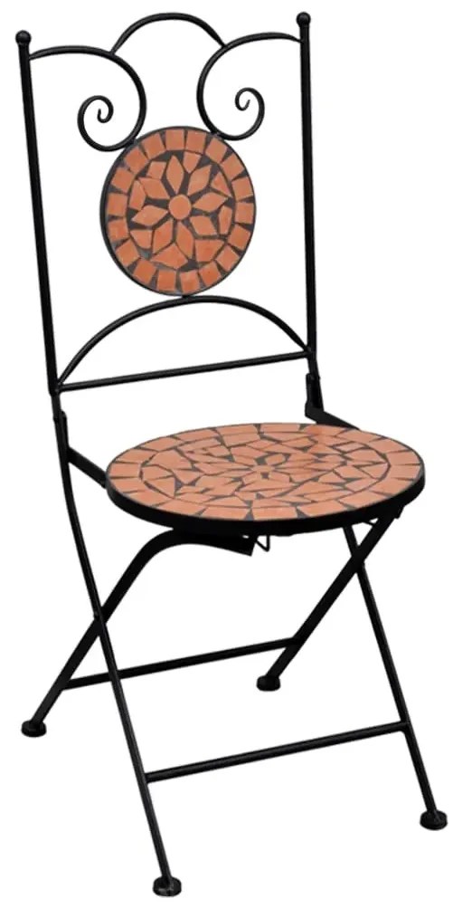 Ciemnopomarańczowy 3-cz. mozaikowy zestaw mebli R6-T39