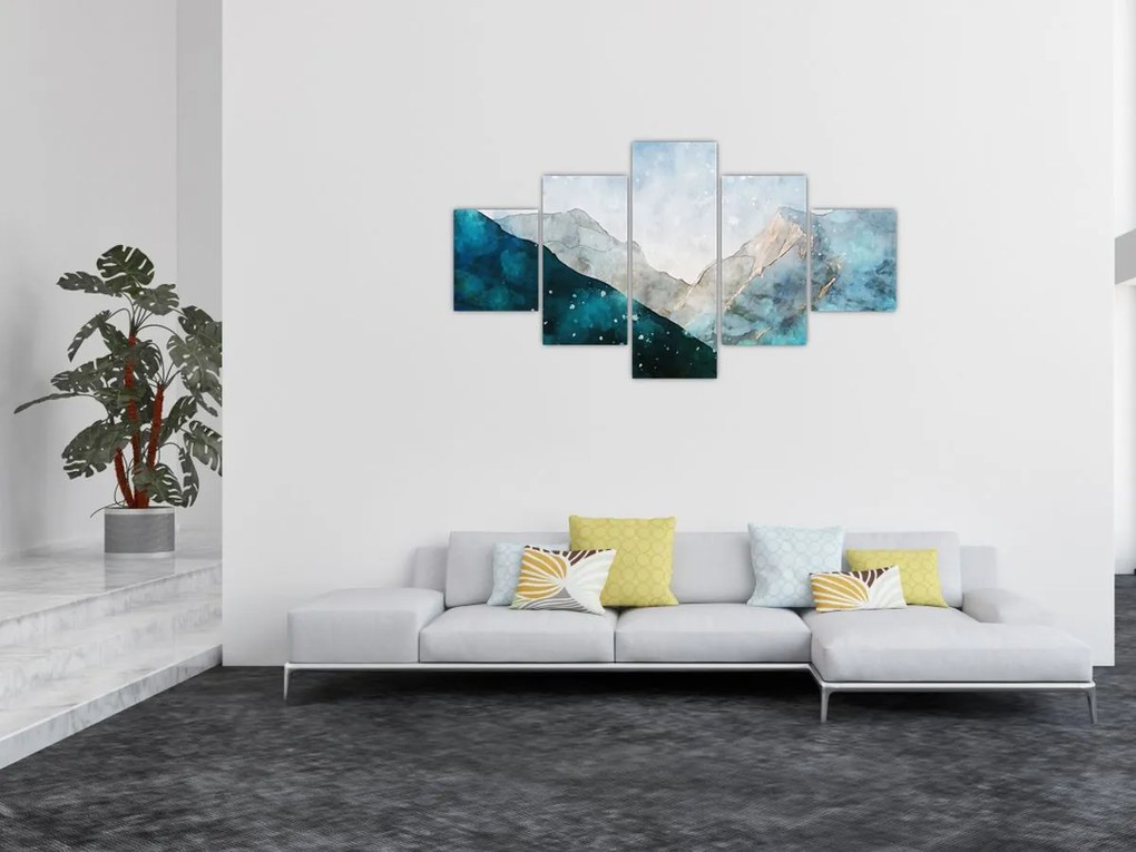 Obraz - Rysunek gór (125x70 cm)