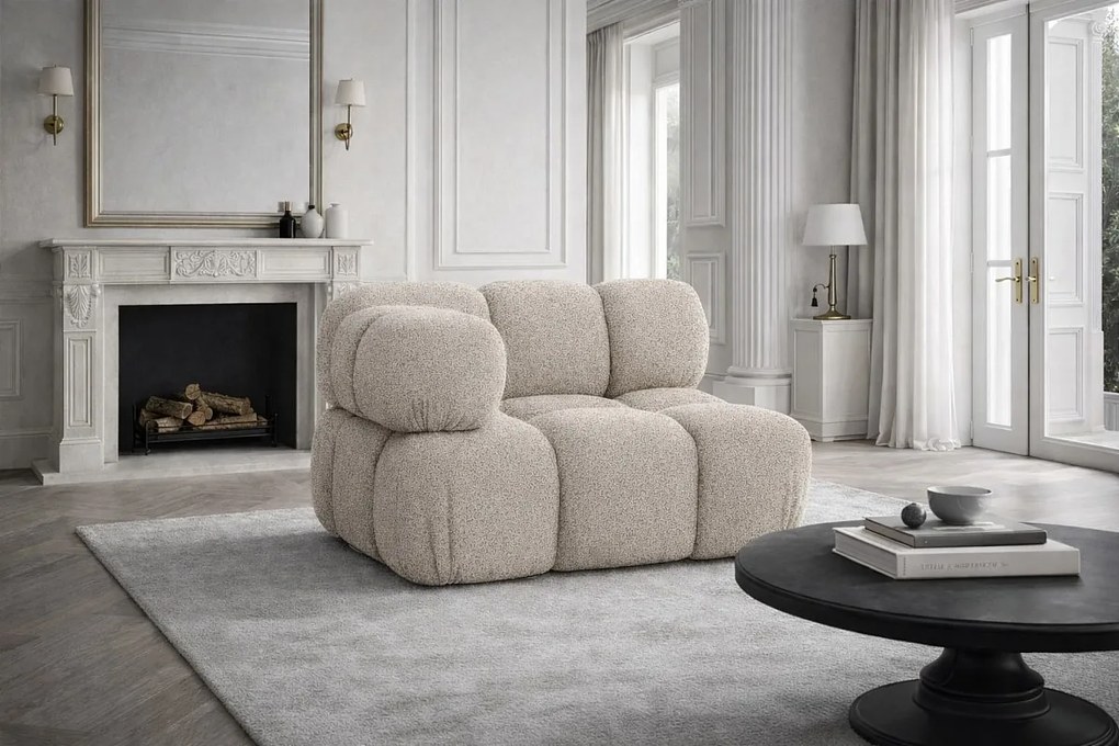 Moduł narożny, róg, do systemu modułowego, tkanina bukla Abriamo, Beżowy, Selia