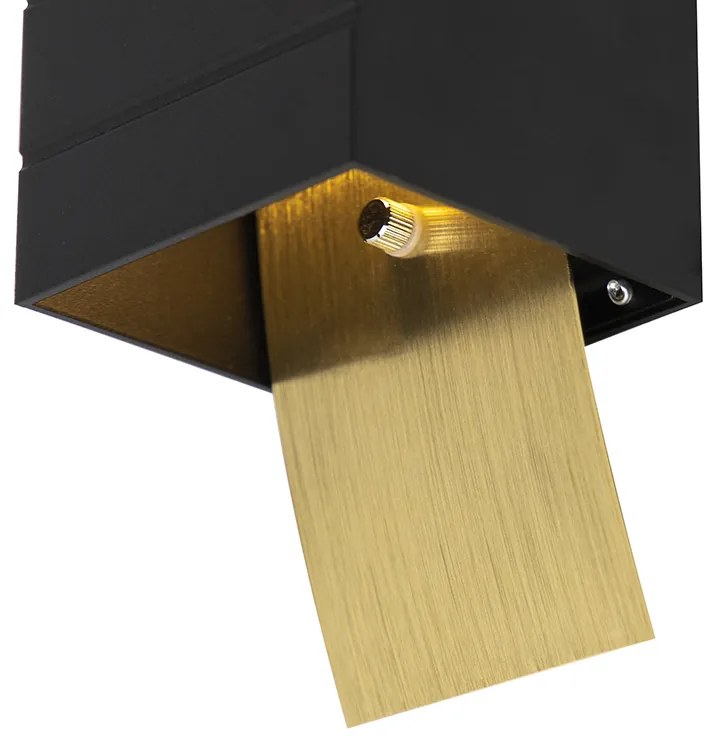 Designerska lampa ścienna czarna ze złotem - AmyDesignerski Oswietlenie wewnetrzne