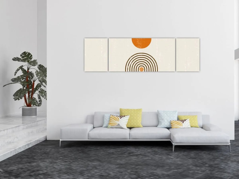 Obraz - Brązowe łuki (170x50 cm)