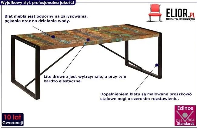 Wielokolorowy stół 100x220 B3-W73