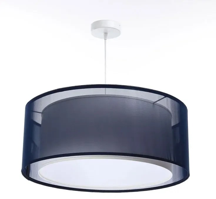 Granatowa lampa wisząca z podwójnym abażurem - S436 A7-K54