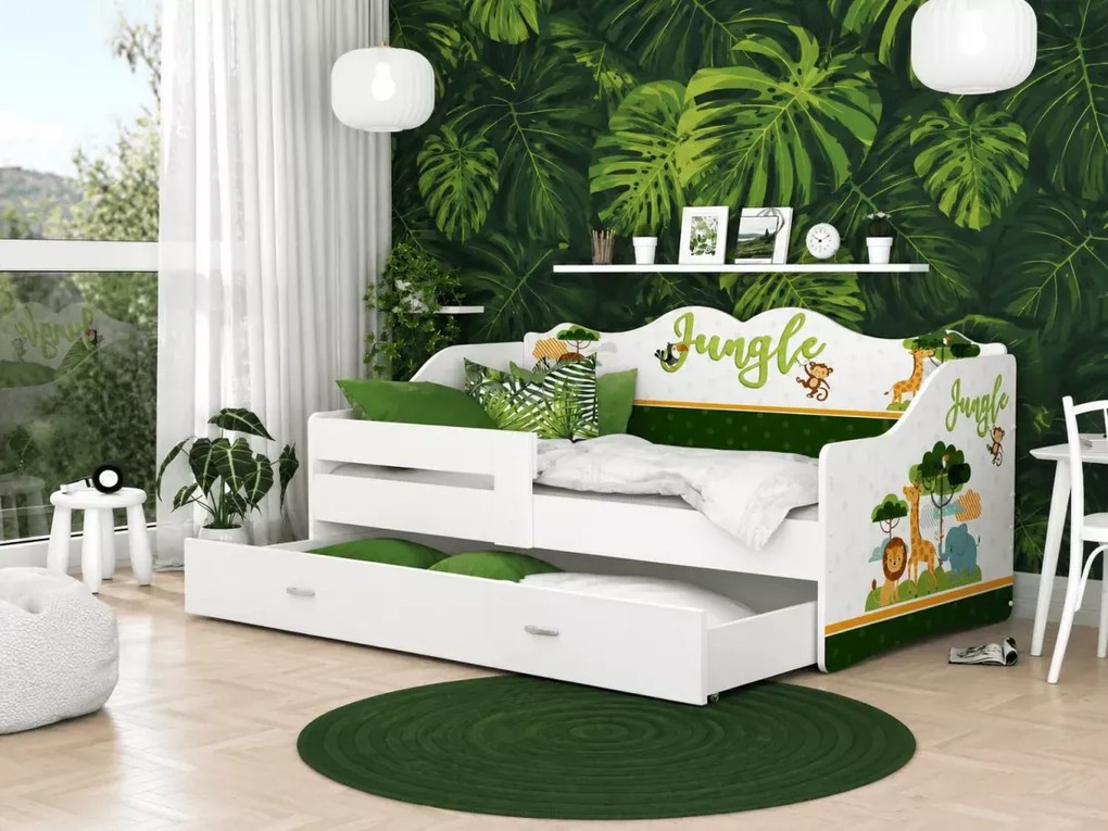 Łóżko dziecięce Blago z szufladą 80x160 80x180 MDF barierka stelaż Flex