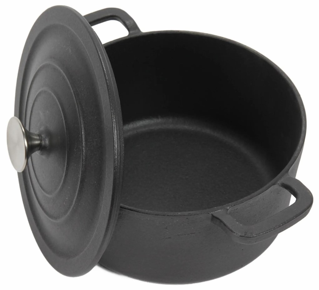 Żeliwny kociołek z pokrywką, Ø 24 cm