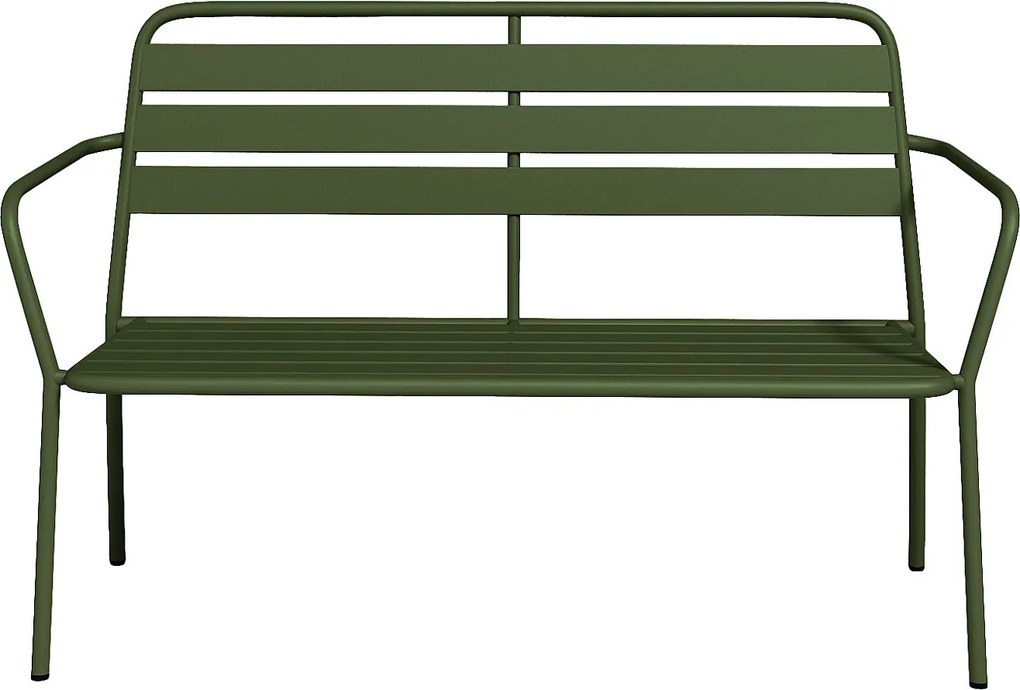 Metalowa ławka ogrodowa - Khaki - MIRMANDE