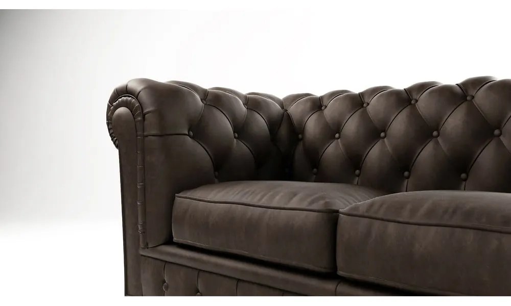Ciemnobrązowa aksamitna sofa 184 cm Cambridge – Ropez