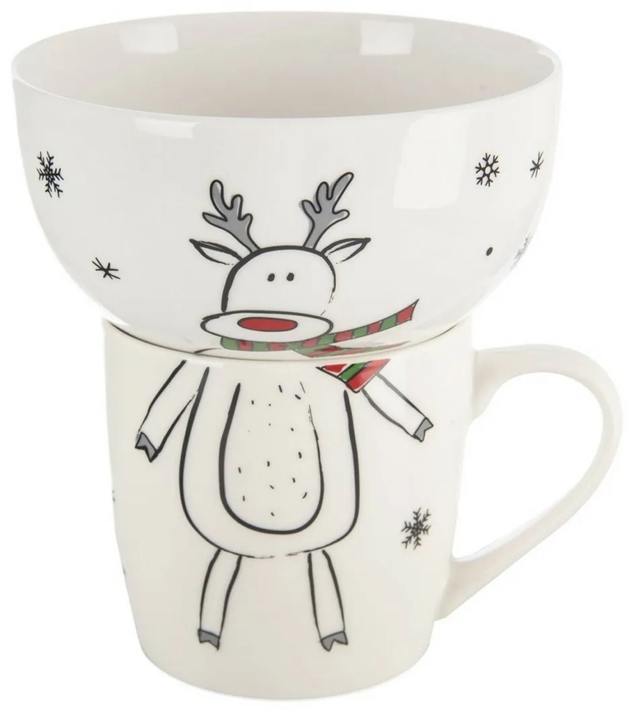 Orion Porcelanowy kubek z miseczką Sob, 0,35 l