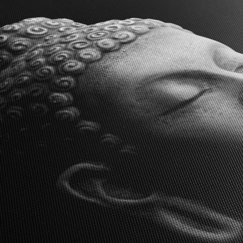 Obraz - Budda, portret (z zegarem) (90x30 cm)
