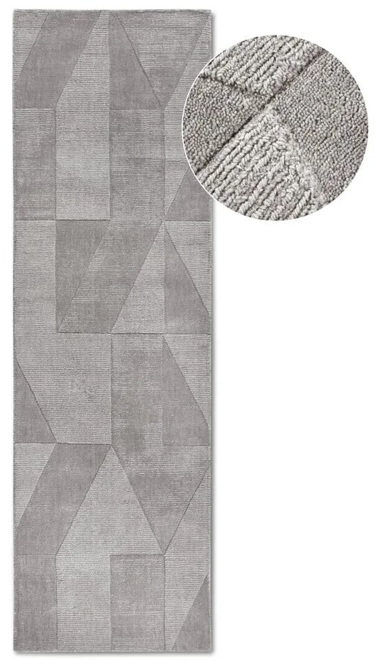 Szary wełniany chodnik tkany ręcznie 80x250 cm Ursule – Villeroy&amp;Boch