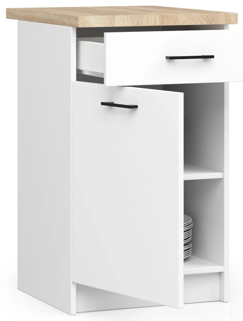 Biała Szafka Kuchenna Z Szufladami 40 Cm D2-K61