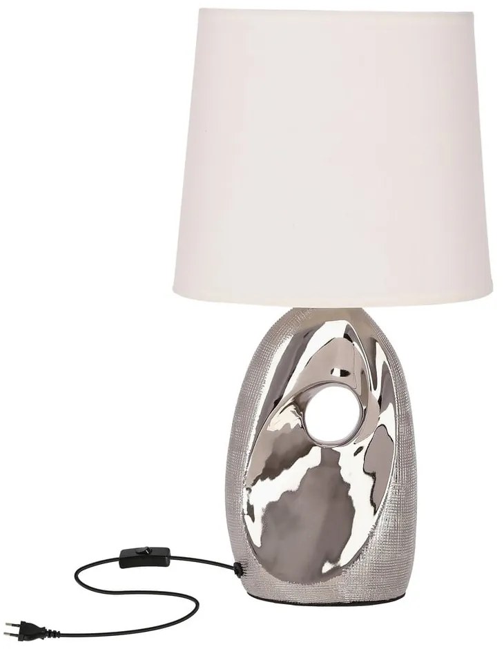 Lampa stołowa z tekstylnym kloszem (wysokość 43 cm) Hierro – Candellux Lighting