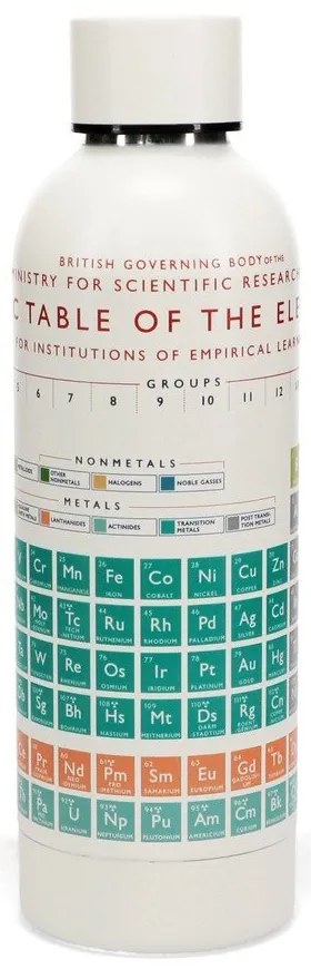 Kremowa podróżna butelka ze stali nierdzewnej 500 ml Periodic Table – Rex London