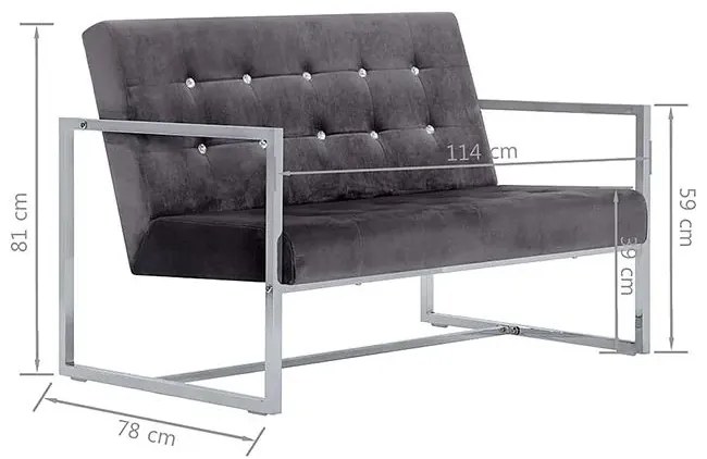 Zgrabna 2-osobowa sofa Aparro - szara