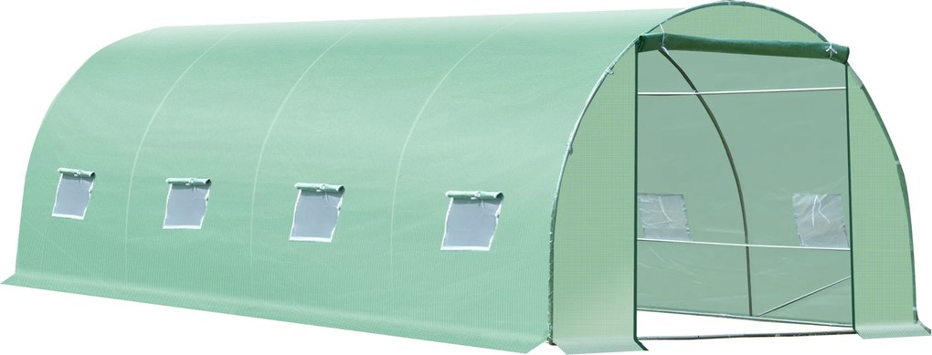 Outsunny Szklarnia Tunel Foliowy 6x3x2m Ochrona Roślin w Ogrodzie Zielona | Aosom PL