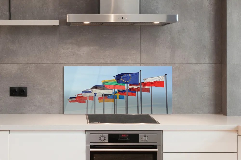 Panel szklany do Kuchni Morze Narodowych Flag