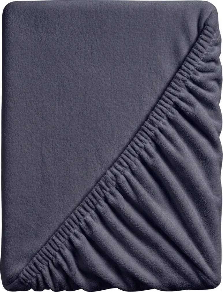 PrzytulneMieszkanie.pl Prześcieradło z mikropluszu SOFT BRONE 90x200 cm antracytowy szare
