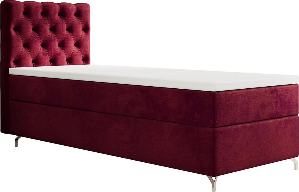 BOXBETT CHESTER 120x200 Monolith 59 z materacem H3 i topperem łóżko z pojemnikiem, pojedyncze, hotelowe, do sypialni, ze schowkiem