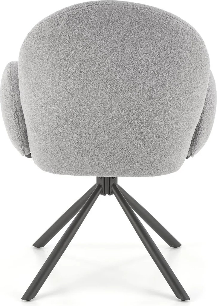 Obrotowy fotel jadalniany K498 z tkaniny bouclé