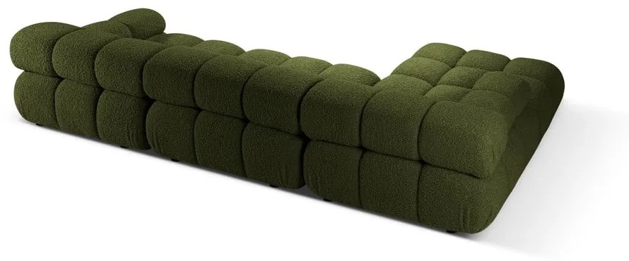 Zielony narożnik modułowy z materiału bouclé (lewostronny) Bellis – Micadoni Home