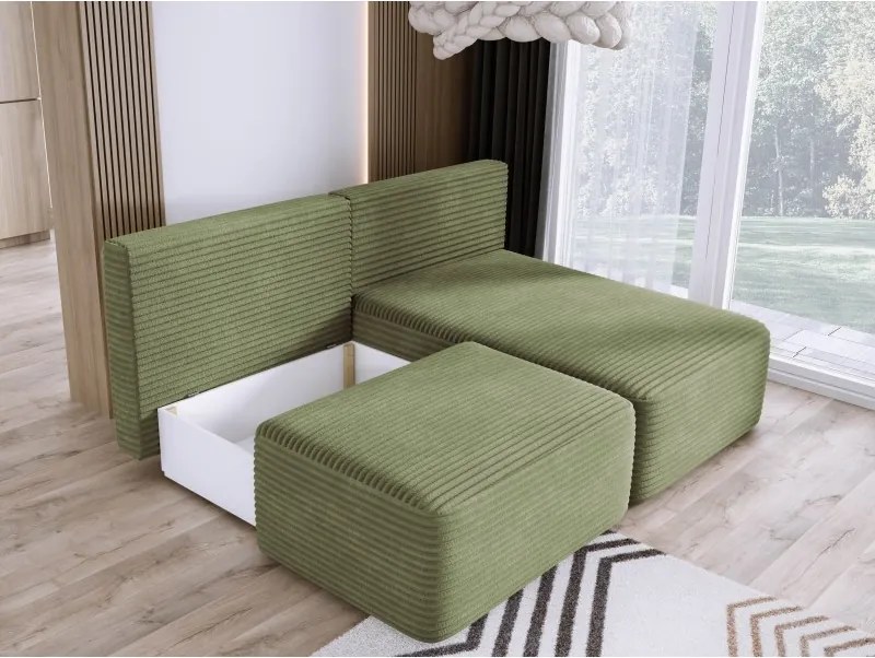 Narożnik TILIA wolnostojący układ L strona Prawa z funkcją spania w tkaninie Tilia 37