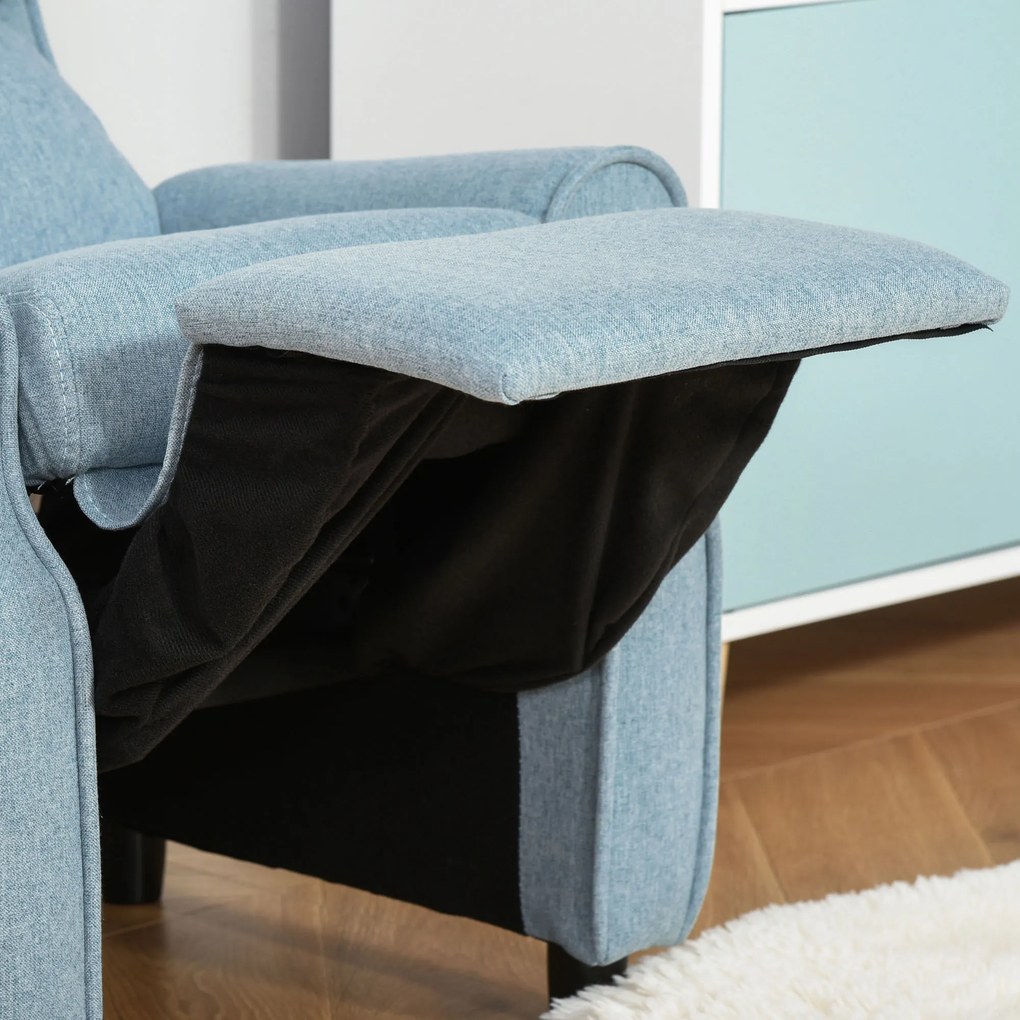 HOMCOM Fotel dziecięcy sofa dziecięca kanapa dziecięca tapczan regulowany z podnóżkiem niebieski