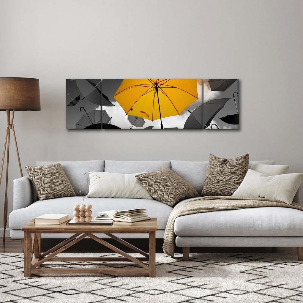 Obraz żółtego parasola (170x50 cm)