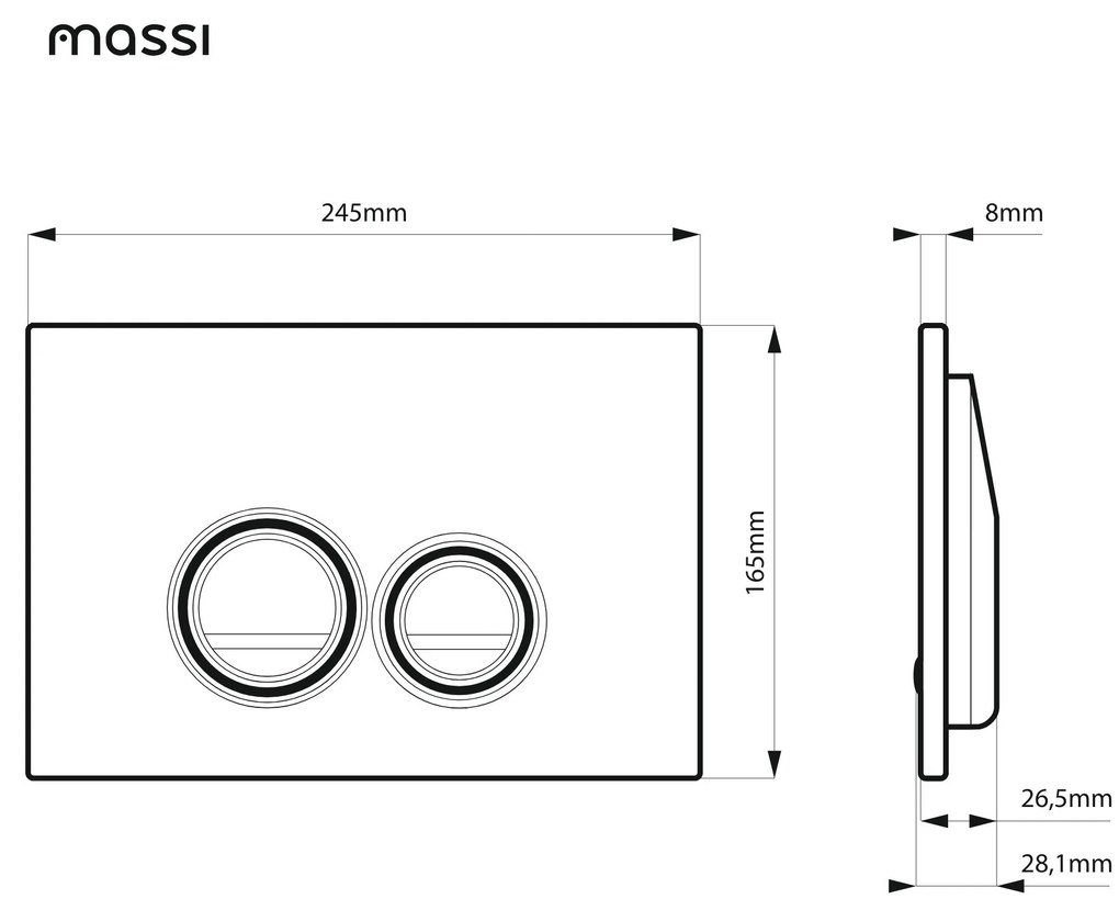 Przycisk spłukujący biały RONA White