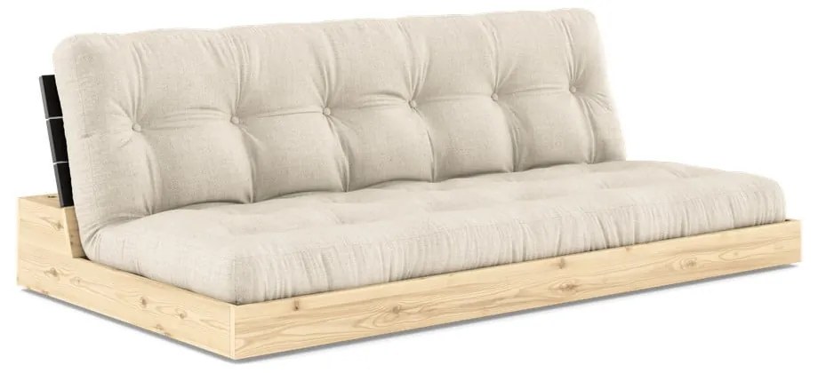 Szarobeżowa lniana rozkładana sofa 196 cm Base – Karup Design