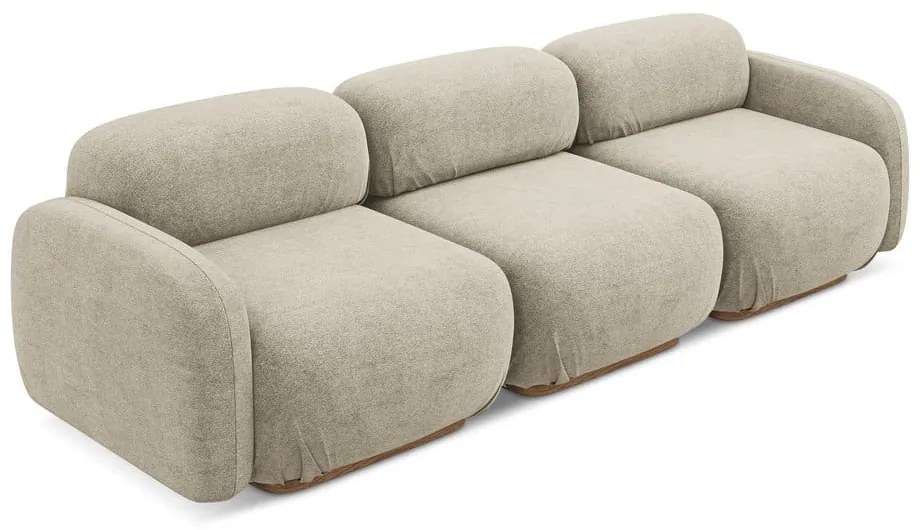 Beżowa sofa modułowa z materiału bouclé 270 cm Ailani – Makamii