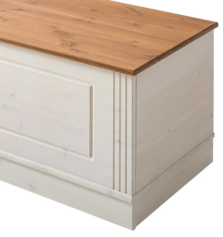 Biała skrzynia z litego drewna sosnowego 80x45 cm Anita – Støraa