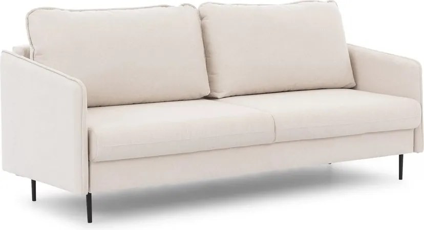 Kanapa z funkcją spania Taila - beżowa plecionka Loft 01 / czarne nogi