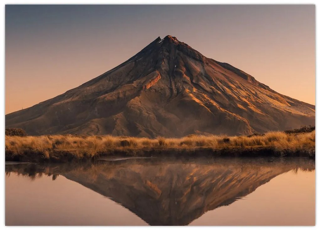 Obraz odbicia góry Taranaki, Nowa Zelandia (70x50 cm)
