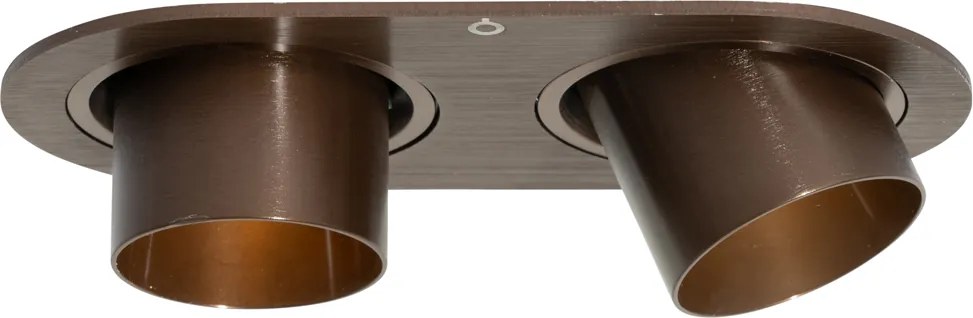 Zestaw 6 reflektorów wpuszczanych ciemny brąz GU10 35 mm z możliwością przechylania 2-źródła światła - Installa