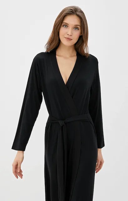 Damski bambusowy szlafrok CHANTAL Ciemnoniebieski M