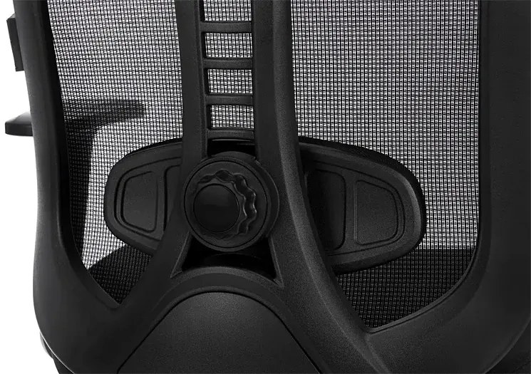 Czarny biurowy fotel ergonomiczny zgodny z rozporządzeniem MR i PS z 2023r E1-B42